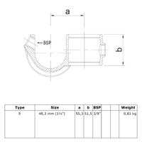 Doos Open kruisstuk met inleg-E / 48,3 mm (20 stuks)